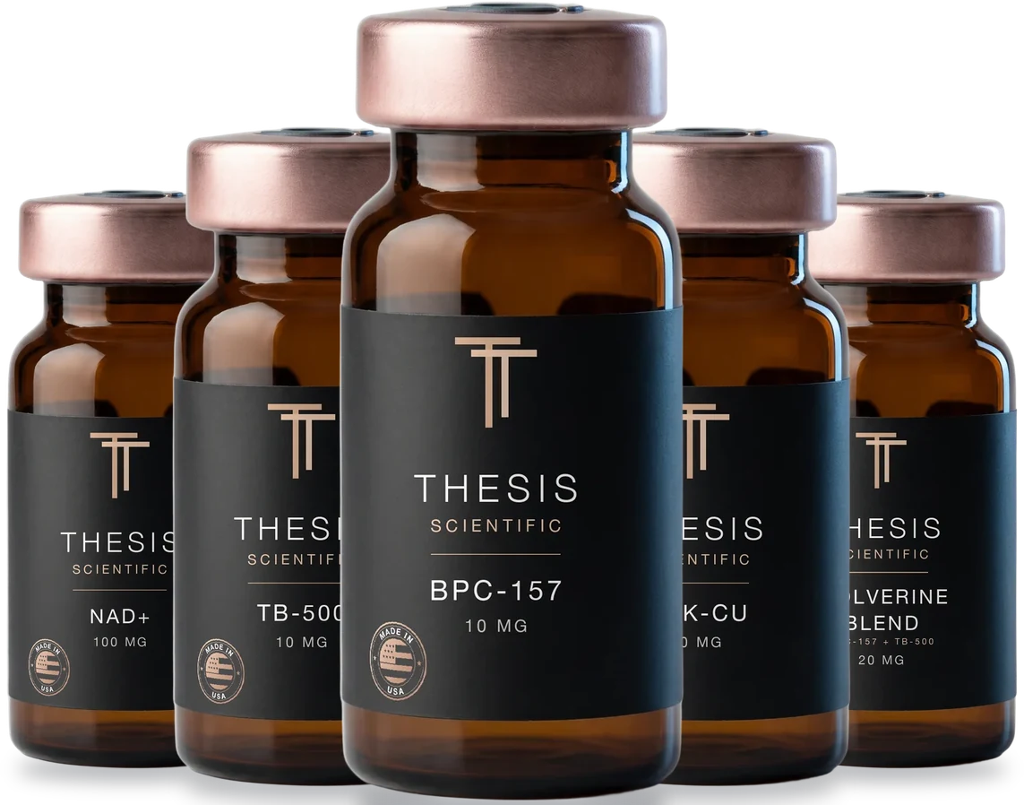 A row of Thesis Scientific research vials